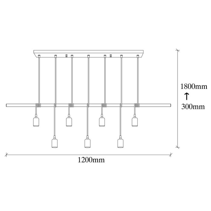 Opviq Salkım - 3101 Lámpara de araña negra ajustable Opviq Salkım - 3101 Lámpara de araña negra ajustable